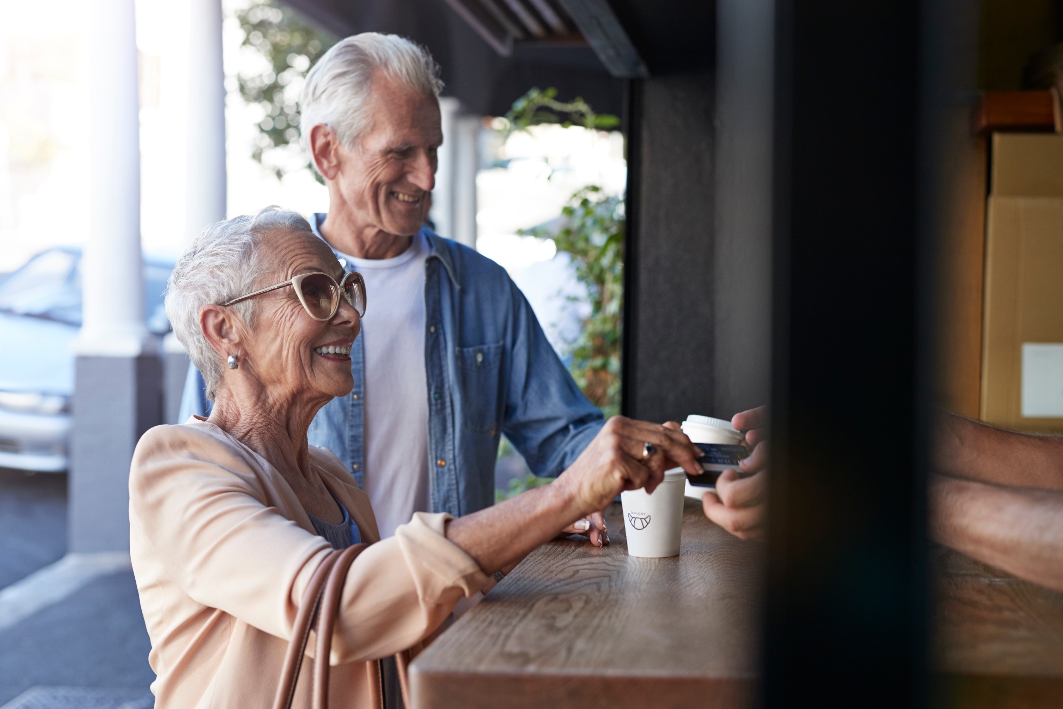 seniors drinking coffee